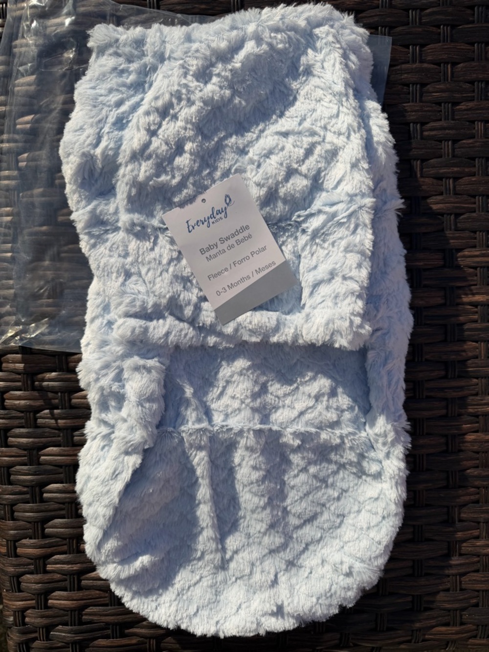 Plush Light Blue Baby Swaddle